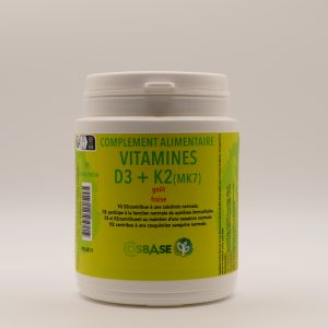 Vitamines D3+K2(MK7) </p>Boite de 90 ou 270 comprimés