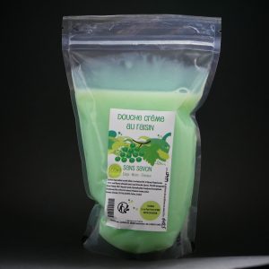 GEL DOUCHE RAISIN</p>SANS SAVON</p>RECHARGE 500ml</p>Plastique 100% recyclable